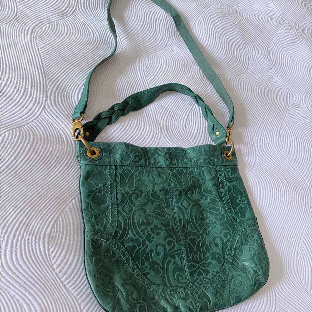 Fossil leather Green Patterned Women's Bag